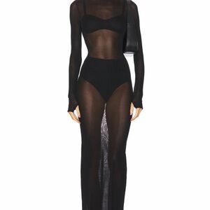 L'Academie by Marianna Reyes Maxi Knit Dress in Black